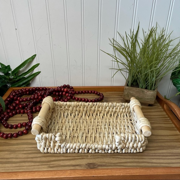 Vintage Other - Decorative Woven BOHO Tray/Basket/Holder